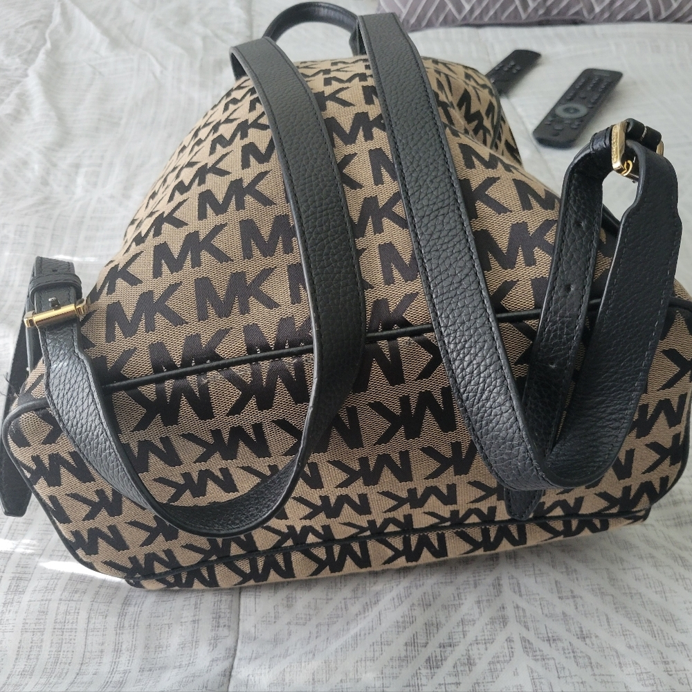 Michael Kors Black and Tan Backpack - Picture 3 of 8